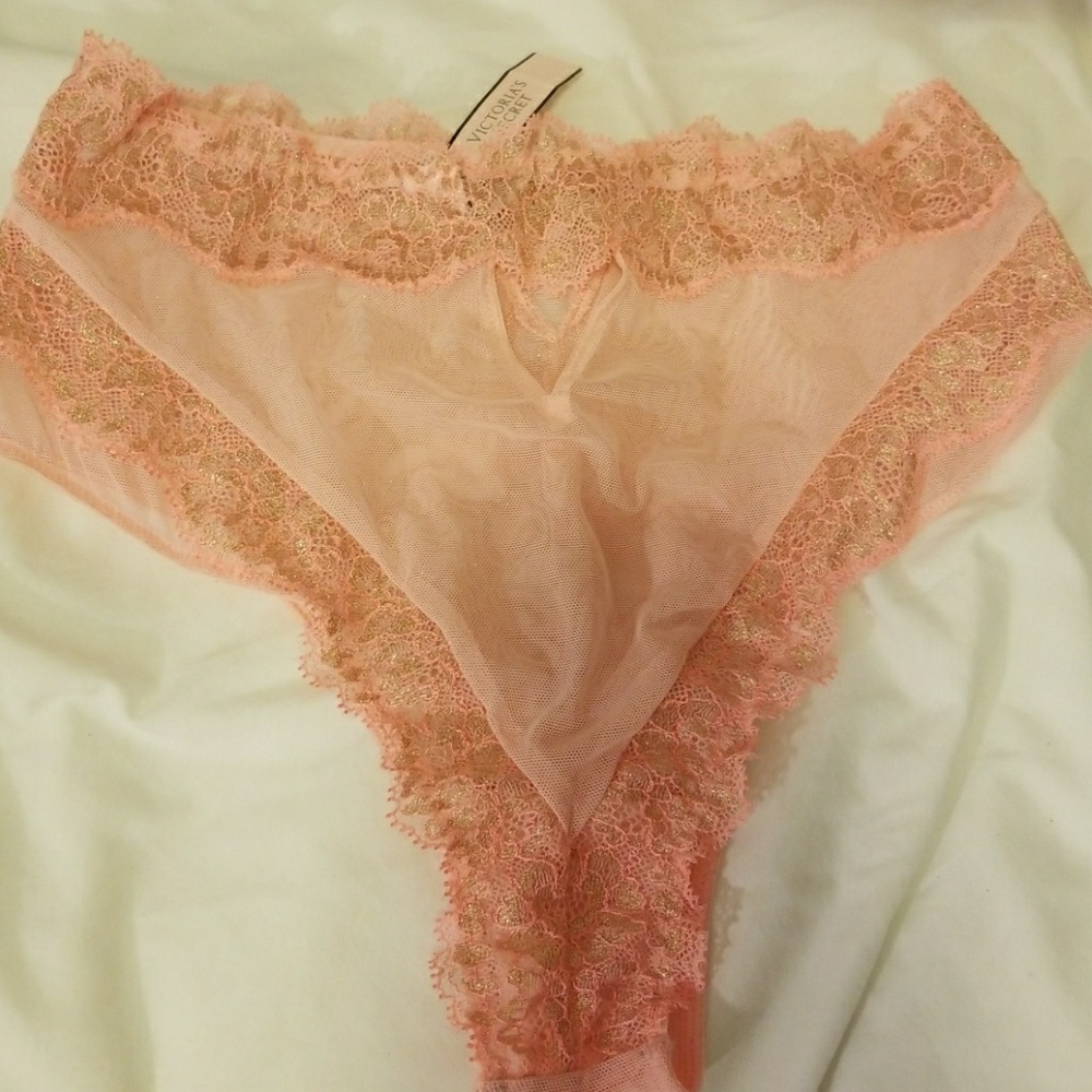 Pink lace underwear